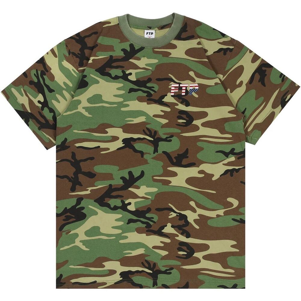 FTP Camo Flag Logo 4th of July T-Shirt Tee